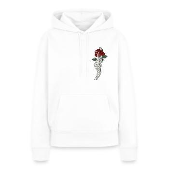 Fabriqué en enfer - Sweat à capuche Premium bio Femme - blanc - Devant - Julia (174cm)