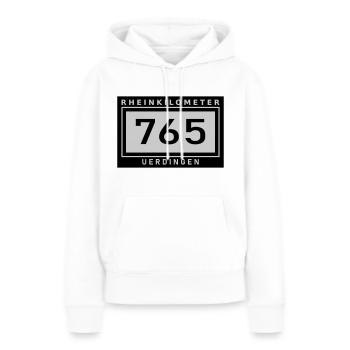 Rhin kilomètre 765 près d’Uerdingen - Sweat à capuche Premium bio Femme - blanc - Devant - Julia (174cm)