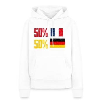 Moitié Français Moitié Allemand - Sweat à capuche Premium bio Femme - blanc - Devant - Julia (174cm)