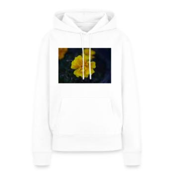 gelbe Blume - Frauen Premium Bio Hoodie - Weiß - Vorne - Julia (174cm)