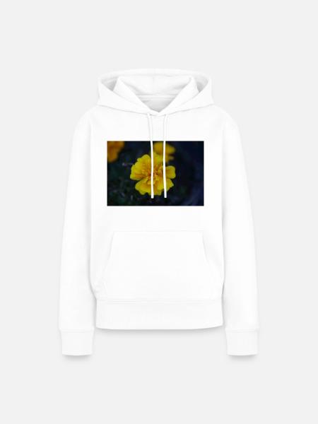 gelbe Blume - Frauen Premium Bio Hoodie - Weiß