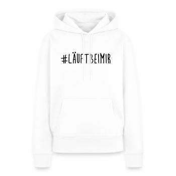 # läuft bei mir - Running - Jogging - Sport - Frauen Premium Bio Hoodie - Weiß - Vorne - Julia (174cm)