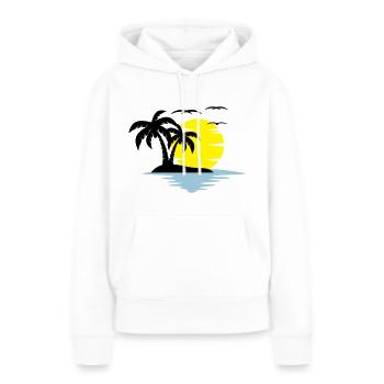 île - Sweat à capuche Premium bio Femme - blanc - Devant - Julia (174cm)