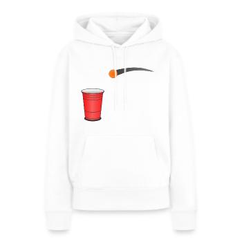 Beerpong Wurf - Frauen Premium Bio Hoodie - Weiß - Vorne - Julia (174cm)