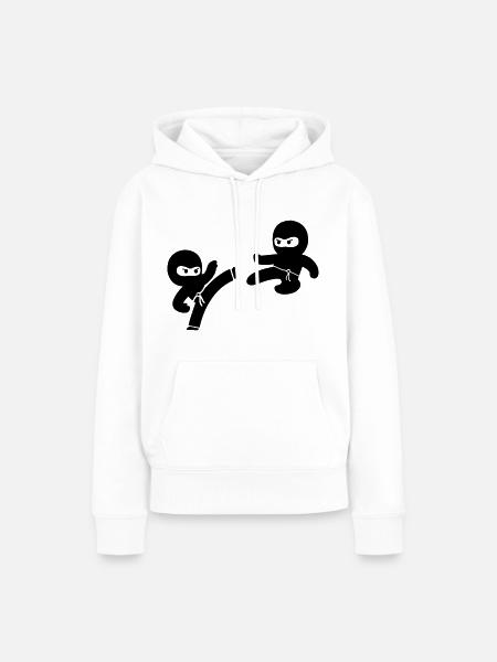 Ninjas - Frauen Premium Bio Hoodie - Weiß