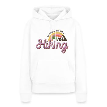 Wochenenden sind zum Wandern - Frauen Premium Bio Hoodie - Weiß - Vorne - Julia (174cm)