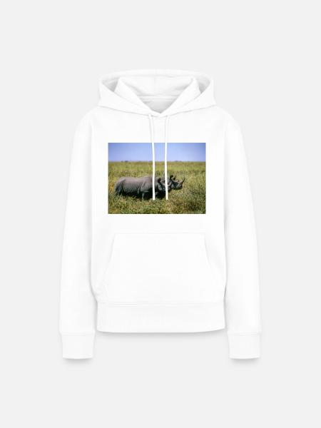 Spitzmaul-Nashörner Kenya - Frauen Premium Bio Hoodie - Weiß