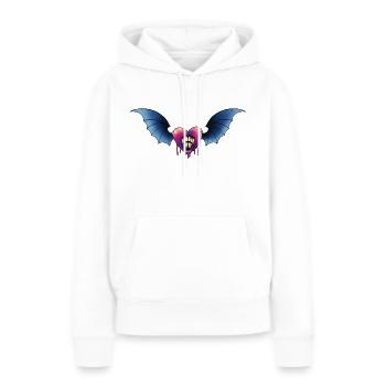Chauve-souris dentée - Sweat à capuche Premium bio Femme - blanc - Devant - Julia (174cm)