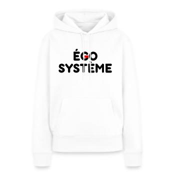 EGO SYSTEME - Sweat à capuche Premium bio Femme - blanc - Devant - Julia (174cm)