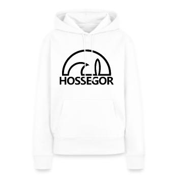 Hossegor Sonnensurfbrett schwarz minimalistisch - Frauen Premium Bio Hoodie - Weiß - Vorne - Julia (174cm)
