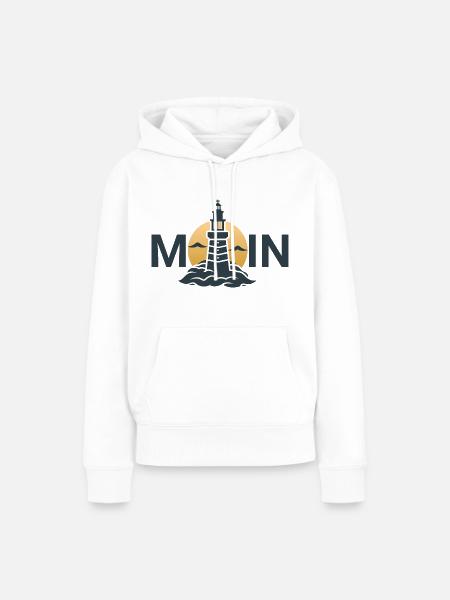 Moin Leuchtturm - Frauen Premium Bio Hoodie - Weiß