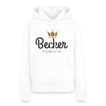 Becker Familie - Frauen Premium Bio Hoodie - Weiß - Vorne - Julia (174cm)