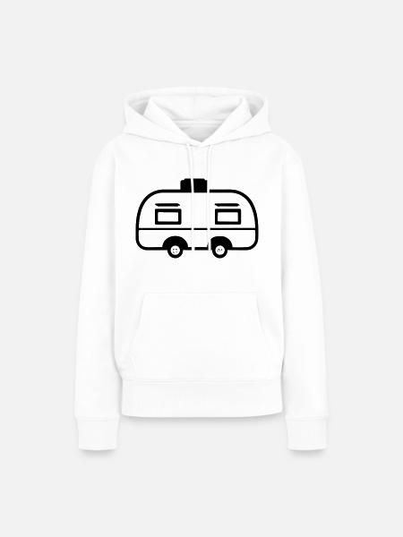 Kleiner Wohnwagen - Frauen Premium Bio Hoodie - Weiß