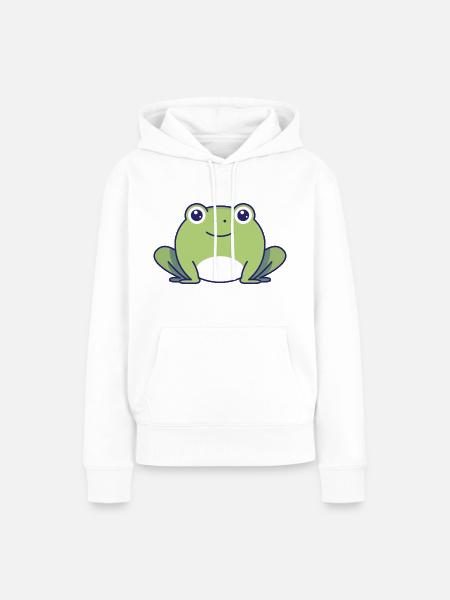 Frosch - Frauen Premium Bio Hoodie - Weiß