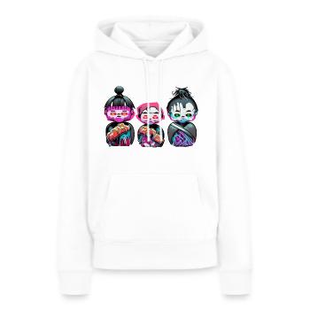 Japanese trio neon graffiti - Women’s Premium Organic Hoodie - white - Front - Julia (174cm)