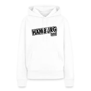 Hambourg - 040 - Ville hanséatique - Alster - Elbe - Sweat à capuche Premium bio Femme - blanc - Devant - Julia (174cm)