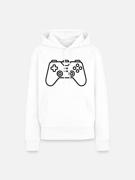 Controller für Videospiele - Frauen Premium Bio Hoodie - Weiß