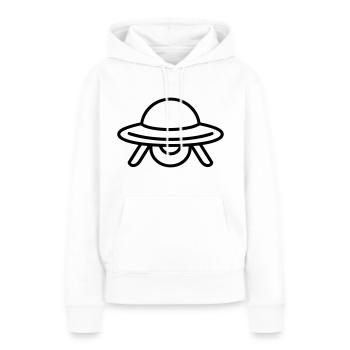 fliegende Untertasse - Frauen Premium Bio Hoodie - Weiß - Vorne - Julia (174cm)