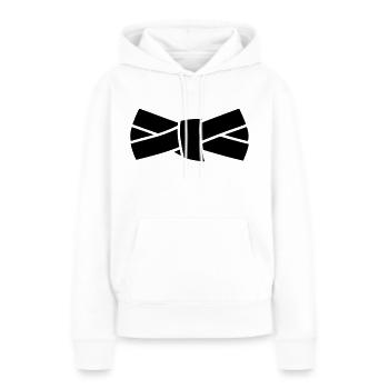 ceinture - Sweat à capuche Premium bio Femme - blanc - Devant - Julia (174cm)