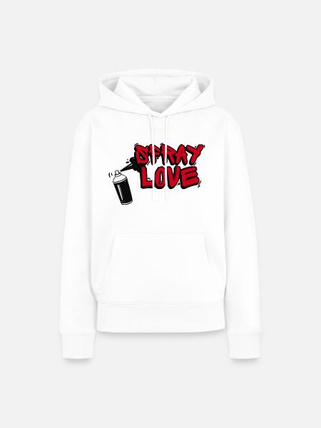 Spray Love - Frauen Premium Bio Hoodie - Weiß
