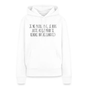 Ich trinke nicht (1c) - Frauen Premium Bio Hoodie - Weiß - Vorne - Julia (174cm)