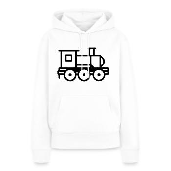 locomotive - Sweat à capuche Premium bio Femme - blanc - Devant - Julia (174cm)