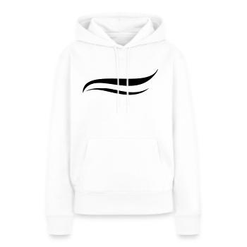 Décor de lignes courbes - Sweat à capuche Premium bio Femme - blanc - Devant - Julia (174cm)