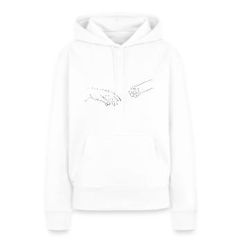 Michelangelo and his cat - Sweat à capuche Premium bio Femme - blanc - Devant - Julia (174cm)
