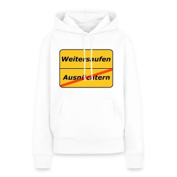 saufen - Frauen Premium Bio Hoodie - Weiß - Vorne - Julia (174cm)
