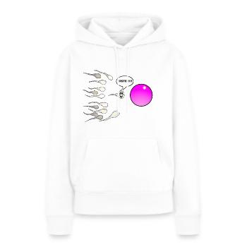 Sperma Max "Erster" - Frauen Premium Bio Hoodie - Weiß - Vorne - Julia (174cm)