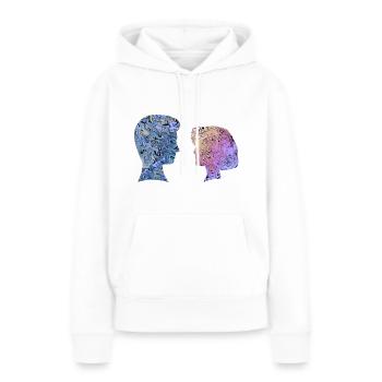 Our beloved agents - Frauen Premium Bio Hoodie - Weiß - Vorne - Julia (174cm)