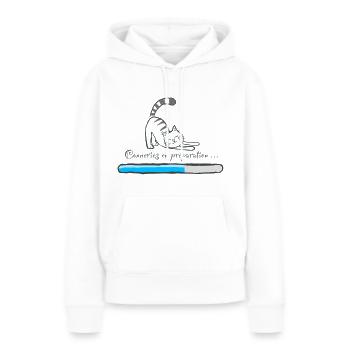 Conneries en préparation - Sweat à capuche Premium bio Femme - blanc - Devant - Julia (174cm)