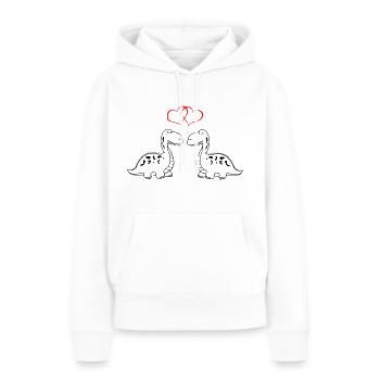 dinos verliebt - Frauen Premium Bio Hoodie - Weiß - Vorne - Julia (174cm)