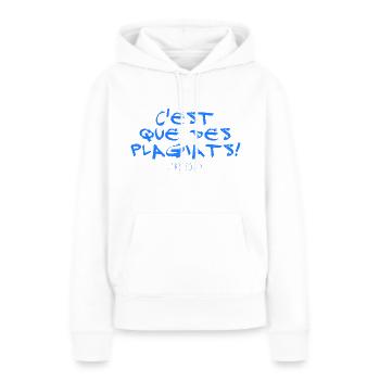 c est que des plagiats - Sweat à capuche Premium bio Femme - blanc - Devant - Julia (174cm)