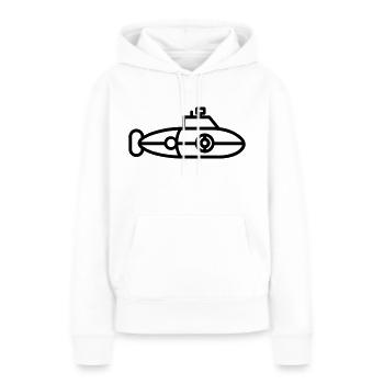 bateau Sous-marin - Sweat à capuche Premium bio Femme - blanc - Devant - Julia (174cm)