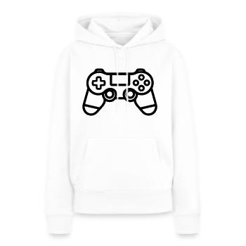 Controller für Videospiele - Frauen Premium Bio Hoodie - Weiß - Vorne - Julia (174cm)