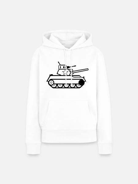 Panzer - Frauen Premium Bio Hoodie - Weiß