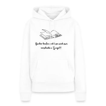 Bücher kaufen - Frauen Premium Bio Hoodie - Weiß - Vorne - Julia (174cm)