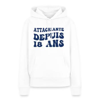 Seit 18 Jahren liebenswert - Frauen Premium Bio Hoodie - Weiß - Vorne - Julia (174cm)