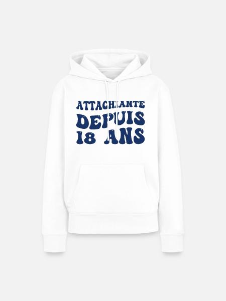 Seit 18 Jahren liebenswert - Frauen Premium Bio Hoodie - Weiß