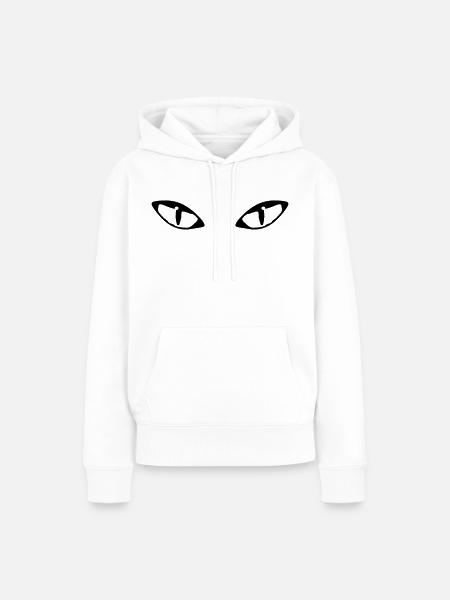 Katzenaugen - Frauen Premium Bio Hoodie - Weiß