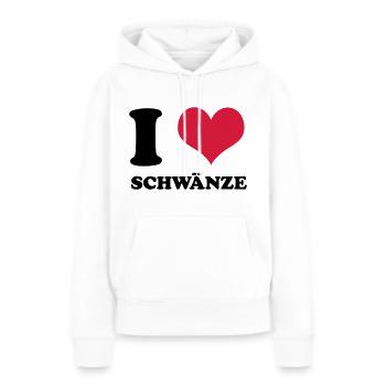 I Love Schwänze - Frauen Premium Bio Hoodie - Weiß - Vorne - Julia (174cm)