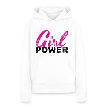 Girl Power - Frauen Premium Bio Hoodie - Weiß - Vorne - Julia (174cm)
