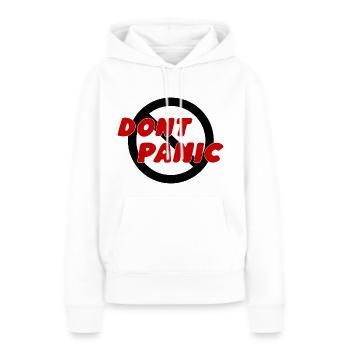 dont panic - Frauen Premium Bio Hoodie - Weiß - Vorne - Julia (174cm)