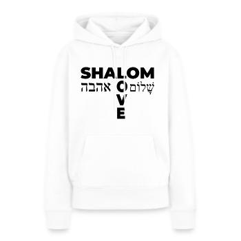 Shalom - Frauen Premium Bio Hoodie - Weiß - Vorne - Julia (174cm)