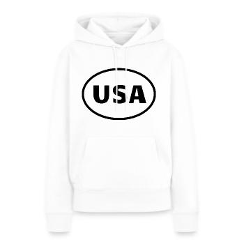 USA - Frauen Premium Bio Hoodie - Weiß - Vorne - Julia (174cm)