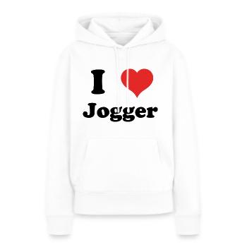 J’adore jogger - Sweat à capuche Premium bio Femme - blanc - Devant - Julia (174cm)