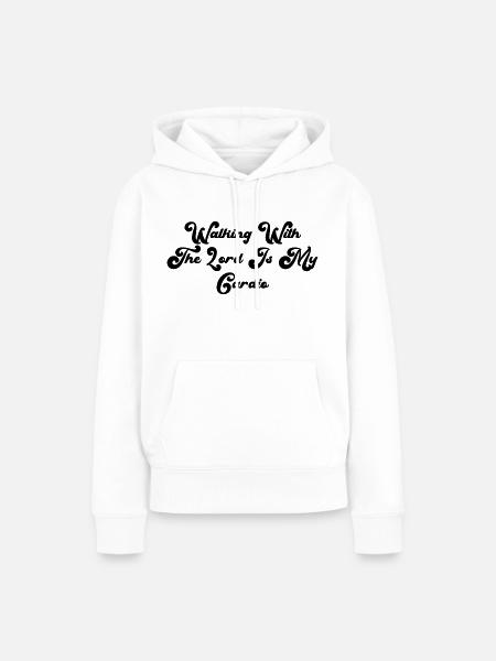 Walking With The Lord Is My Cardio - Frauen Premium Bio Hoodie - Weiß