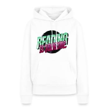 films geek livre cadeau dragon vert amour - Sweat à capuche Premium bio Femme - blanc - Devant - Julia (174cm)