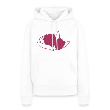 Tulipe Rosa - Sweat à capuche Premium bio Femme - blanc - Devant - Julia (174cm)